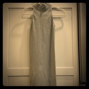 BEBE sparkly silver fitted dress! Worn once!